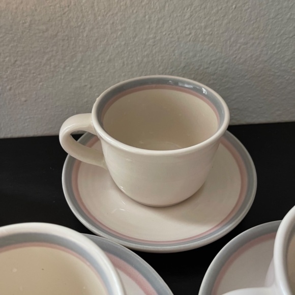 PFALTZGRAFF Aura Pink Flat Cup & Saucer Set Of 3 - Picture 2 of 14